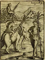 An illustration from Theatrum ethnico idololatrieum politico historicum, ethnicorum idololatrias, simulacra, templa, sacrificia & deos, illorum origines, ritus & caeremonias, quae in perficiendis sacris, fuerunt observata, quidque illis indicare voluerint, representans (1699)