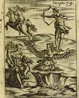 An illustration from Theatrum ethnico idololatrieum politico historicum, ethnicorum idololatrias, simulacra, templa, sacrificia & deos, illorum origines, ritus & caeremonias, quae in perficiendis sacris, fuerunt observata, quidque illis indicare voluerint, representans (1699)