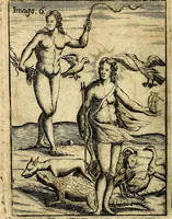 An illustration from Theatrum ethnico idololatrieum politico historicum, ethnicorum idololatrias, simulacra, templa, sacrificia & deos, illorum origines, ritus & caeremonias, quae in perficiendis sacris, fuerunt observata, quidque illis indicare voluerint, representans (1699)