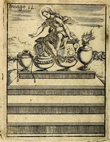 An illustration from Theatrum ethnico idololatrieum politico historicum, ethnicorum idololatrias, simulacra, templa, sacrificia & deos, illorum origines, ritus & caeremonias, quae in perficiendis sacris, fuerunt observata, quidque illis indicare voluerint, representans (1699)