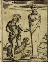 An illustration from Theatrum ethnico idololatrieum politico historicum, ethnicorum idololatrias, simulacra, templa, sacrificia & deos, illorum origines, ritus & caeremonias, quae in perficiendis sacris, fuerunt observata, quidque illis indicare voluerint, representans (1699)