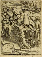 An illustration from Theatrum ethnico idololatrieum politico historicum, ethnicorum idololatrias, simulacra, templa, sacrificia & deos, illorum origines, ritus & caeremonias, quae in perficiendis sacris, fuerunt observata, quidque illis indicare voluerint, representans (1699)