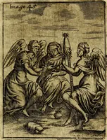 An illustration from Theatrum ethnico idololatrieum politico historicum, ethnicorum idololatrias, simulacra, templa, sacrificia & deos, illorum origines, ritus & caeremonias, quae in perficiendis sacris, fuerunt observata, quidque illis indicare voluerint, representans (1699)