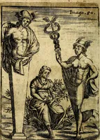 An illustration from Theatrum ethnico idololatrieum politico historicum, ethnicorum idololatrias, simulacra, templa, sacrificia & deos, illorum origines, ritus & caeremonias, quae in perficiendis sacris, fuerunt observata, quidque illis indicare voluerint, representans (1699)