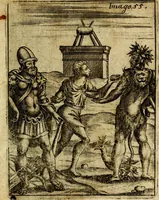 An illustration from Theatrum ethnico idololatrieum politico historicum, ethnicorum idololatrias, simulacra, templa, sacrificia & deos, illorum origines, ritus & caeremonias, quae in perficiendis sacris, fuerunt observata, quidque illis indicare voluerint, representans (1699)