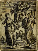 An illustration from Theatrum ethnico idololatrieum politico historicum, ethnicorum idololatrias, simulacra, templa, sacrificia & deos, illorum origines, ritus & caeremonias, quae in perficiendis sacris, fuerunt observata, quidque illis indicare voluerint, representans (1699)
