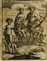 An illustration from Theatrum ethnico idololatrieum politico historicum, ethnicorum idololatrias, simulacra, templa, sacrificia & deos, illorum origines, ritus & caeremonias, quae in perficiendis sacris, fuerunt observata, quidque illis indicare voluerint, representans (1699)