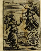 An illustration from Theatrum ethnico idololatrieum politico historicum, ethnicorum idololatrias, simulacra, templa, sacrificia & deos, illorum origines, ritus & caeremonias, quae in perficiendis sacris, fuerunt observata, quidque illis indicare voluerint, representans (1699)