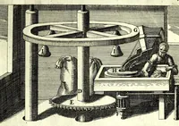 An illustration from Theatrum machinarum novum, das ist, Neu-vermehrter Schauplatz der mechanischen Künsten : handelt von allerhand Wasser- Wind- Ross- Gewicht- und Hand-Mühlen ... ; beneben nützlichen Wasser-Künsten ... (1673)