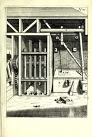 An illustration from Theatrum machinarum novum, das ist, Neu-vermehrter Schauplatz der mechanischen Künsten : handelt von allerhand Wasser- Wind- Ross- Gewicht- und Hand-Mühlen ... ; beneben nützlichen Wasser-Künsten ... (1673)