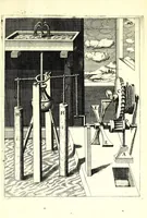 An illustration from Theatrum machinarum novum, das ist, Neu-vermehrter Schauplatz der mechanischen Künsten : handelt von allerhand Wasser- Wind- Ross- Gewicht- und Hand-Mühlen ... ; beneben nützlichen Wasser-Künsten ... (1673)