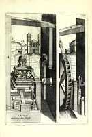 An illustration from Theatrum machinarum novum, das ist, Neu-vermehrter Schauplatz der mechanischen Künsten : handelt von allerhand Wasser- Wind- Ross- Gewicht- und Hand-Mühlen ... ; beneben nützlichen Wasser-Künsten ... (1673)