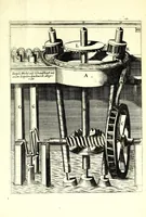 An illustration from Theatrum machinarum novum, das ist, Neu-vermehrter Schauplatz der mechanischen Künsten : handelt von allerhand Wasser- Wind- Ross- Gewicht- und Hand-Mühlen ... ; beneben nützlichen Wasser-Künsten ... (1673)
