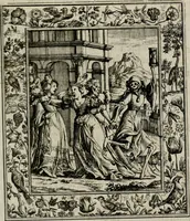 An illustration from Theatrum mortis humanæ tripartitum. I. Pars. Saltum mortis. II. Pars. Varia genera mortis. III. Pars. Pnas damnatorum continens. Figuris æneis illustratum, das ist, Schau-Bühne desz menschlichen Todts in drey Theil. 1. Theil. Der Toden Tantz. 2. Theil. Underschidliche Todts-Gattungen. 3. Theil. Der Verdambten Höllen-Peyn, vorstellend. Mit Schönen Kupffer-Stichen geziehrt vnd an Tag gegeben. Durch Joannem Weichardum Valvasor.. (1682)