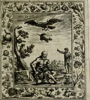 An illustration from Theatrum mortis humanæ tripartitum. I. Pars. Saltum mortis. II. Pars. Varia genera mortis. III. Pars. Pnas damnatorum continens. Figuris æneis illustratum, das ist, Schau-Bühne desz menschlichen Todts in drey Theil. 1. Theil. Der Toden Tantz. 2. Theil. Underschidliche Todts-Gattungen. 3. Theil. Der Verdambten Höllen-Peyn, vorstellend. Mit Schönen Kupffer-Stichen geziehrt vnd an Tag gegeben. Durch Joannem Weichardum Valvasor.. (1682)