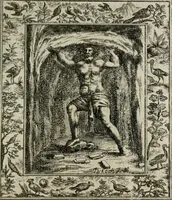 Picture 74 of 135 from Theatrum mortis humanæ tripartitum. I. Pars. Saltum mortis. II. Pars. Varia genera mortis. III. Pars. Pnas damnatorum continens. Figuris æneis illustratum, das ist, Schau-Bühne desz menschlichen Todts in drey Theil. 1. Theil. Der Toden Tantz. 2. Theil. Underschidliche Todts-Gattungen. 3. Theil. Der Verdambten Höllen-Peyn, vorstellend. Mit Schönen Kupffer-Stichen geziehrt vnd an Tag gegeben. Durch Joannem Weichardum Valvasor.. (1682), leaf 148