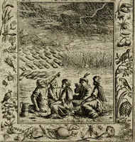 Picture 78 of 135 from Theatrum mortis humanæ tripartitum. I. Pars. Saltum mortis. II. Pars. Varia genera mortis. III. Pars. Pnas damnatorum continens. Figuris æneis illustratum, das ist, Schau-Bühne desz menschlichen Todts in drey Theil. 1. Theil. Der Toden Tantz. 2. Theil. Underschidliche Todts-Gattungen. 3. Theil. Der Verdambten Höllen-Peyn, vorstellend. Mit Schönen Kupffer-Stichen geziehrt vnd an Tag gegeben. Durch Joannem Weichardum Valvasor.. (1682), leaf 156