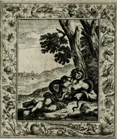 An illustration from Theatrum mortis humanæ tripartitum. I. Pars. Saltum mortis. II. Pars. Varia genera mortis. III. Pars. Pnas damnatorum continens. Figuris æneis illustratum, das ist, Schau-Bühne desz menschlichen Todts in drey Theil. 1. Theil. Der Toden Tantz. 2. Theil. Underschidliche Todts-Gattungen. 3. Theil. Der Verdambten Höllen-Peyn, vorstellend. Mit Schönen Kupffer-Stichen geziehrt vnd an Tag gegeben. Durch Joannem Weichardum Valvasor.. (1682)