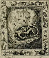 Picture 110 of 135 from Theatrum mortis humanæ tripartitum. I. Pars. Saltum mortis. II. Pars. Varia genera mortis. III. Pars. Pnas damnatorum continens. Figuris æneis illustratum, das ist, Schau-Bühne desz menschlichen Todts in drey Theil. 1. Theil. Der Toden Tantz. 2. Theil. Underschidliche Todts-Gattungen. 3. Theil. Der Verdambten Höllen-Peyn, vorstellend. Mit Schönen Kupffer-Stichen geziehrt vnd an Tag gegeben. Durch Joannem Weichardum Valvasor.. (1682), leaf 216