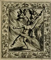 An illustration from Theatrum mortis humanæ tripartitum. I. Pars. Saltum mortis. II. Pars. Varia genera mortis. III. Pars. Pnas damnatorum continens. Figuris æneis illustratum, das ist, Schau-Bühne desz menschlichen Todts in drey Theil. 1. Theil. Der Toden Tantz. 2. Theil. Underschidliche Todts-Gattungen. 3. Theil. Der Verdambten Höllen-Peyn, vorstellend. Mit Schönen Kupffer-Stichen geziehrt vnd an Tag gegeben. Durch Joannem Weichardum Valvasor.. (1682)