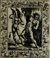 An illustration from Theatrum mortis humanæ tripartitum. I. Pars. Saltum mortis. II. Pars. Varia genera mortis. III. Pars. Pnas damnatorum continens. Figuris æneis illustratum, das ist, Schau-Bühne desz menschlichen Todts in drey Theil. 1. Theil. Der Toden Tantz. 2. Theil. Underschidliche Todts-Gattungen. 3. Theil. Der Verdambten Höllen-Peyn, vorstellend. Mit Schönen Kupffer-Stichen geziehrt vnd an Tag gegeben. Durch Joannem Weichardum Valvasor.. (1682)