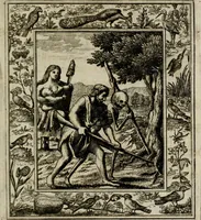 An illustration from Theatrum mortis humanæ tripartitum. I. Pars. Saltum mortis. II. Pars. Varia genera mortis. III. Pars. Pnas damnatorum continens. Figuris æneis illustratum, das ist, Schau-Bühne desz menschlichen Todts in drey Theil. 1. Theil. Der Toden Tantz. 2. Theil. Underschidliche Todts-Gattungen. 3. Theil. Der Verdambten Höllen-Peyn, vorstellend. Mit Schönen Kupffer-Stichen geziehrt vnd an Tag gegeben. Durch Joannem Weichardum Valvasor.. (1682)