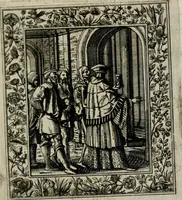 An illustration from Theatrum mortis humanæ tripartitum. I. Pars. Saltum mortis. II. Pars. Varia genera mortis. III. Pars. Pnas damnatorum continens. Figuris æneis illustratum, das ist, Schau-Bühne desz menschlichen Todts in drey Theil. 1. Theil. Der Toden Tantz. 2. Theil. Underschidliche Todts-Gattungen. 3. Theil. Der Verdambten Höllen-Peyn, vorstellend. Mit Schönen Kupffer-Stichen geziehrt vnd an Tag gegeben. Durch Joannem Weichardum Valvasor.. (1682)