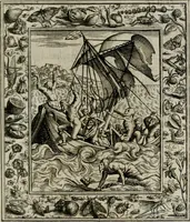 Picture 40 of 135 from Theatrum mortis humanæ tripartitum. I. Pars. Saltum mortis. II. Pars. Varia genera mortis. III. Pars. Pnas damnatorum continens. Figuris æneis illustratum, das ist, Schau-Bühne desz menschlichen Todts in drey Theil. 1. Theil. Der Toden Tantz. 2. Theil. Underschidliche Todts-Gattungen. 3. Theil. Der Verdambten Höllen-Peyn, vorstellend. Mit Schönen Kupffer-Stichen geziehrt vnd an Tag gegeben. Durch Joannem Weichardum Valvasor.. (1682), leaf 84