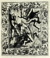 An illustration from Theatrum mortis humanae tripartitum ... : figuris aeneis illustratum = Das ist, Schau-Bühne dess menschlichen Todts in drey Theil ... : mit Schönen Kupffer-Stichen geziehrt vnd an Tag gegeben (1682)