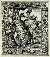 An illustration from Theatrum mortis humanae tripartitum ... : figuris aeneis illustratum = Das ist, Schau-Bühne dess menschlichen Todts in drey Theil ... : mit Schönen Kupffer-Stichen geziehrt vnd an Tag gegeben (1682)