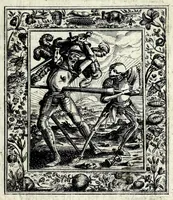 Picture 8 of 37 from Theatrum mortis humanae tripartitum ... : figuris aeneis illustratum = Das ist, Schau-Bühne dess menschlichen Todts in drey Theil ... : mit Schönen Kupffer-Stichen geziehrt vnd an Tag gegeben (1682), leaf 65
