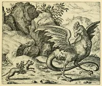 Picture 9 of 26 from Theatrum morum; artliche Gesprach der Thier mit wahren Historien den Menschen zur Lehr. AEgidius Sadeler excud. [Hrsg. von Gesellschaft Deutscher Bücherfreunde in Böhmen.] (1608), leaf 107