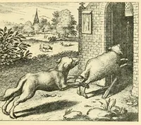 Picture 25 of 26 from Theatrum morum; artliche Gesprach der Thier mit wahren Historien den Menschen zur Lehr. AEgidius Sadeler excud. [Hrsg. von Gesellschaft Deutscher Bücherfreunde in Böhmen.] (1608), leaf 273