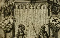 An illustration from Theatrum virtutis et honoris, augustis magnorum Caesarum filiis ab augustissimis parentibus ad imperium destinatis exstructum, et illustrissimis, perillustribus, reverendis, religiosis, praenobilibus, nobilibus, ac doctissimis DD. AA. LL. et philosophiae doctoribus (1697)