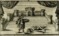 An illustration from Theatrum virtutis et honoris, augustis magnorum Caesarum filiis ab augustissimis parentibus ad imperium destinatis exstructum, et illustrissimis, perillustribus, reverendis, religiosis, praenobilibus, nobilibus, ac doctissimis DD. AA. LL. et philosophiae doctoribus (1697)