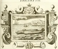 An illustration from Theatrvm omnivm scientiarvm, sive, Apparatvs qvo exceptvs fvit exc.mvs princeps d. Innicvs de Gvevara et Tassis, comes de Oñate & Villamediana, &c. ac Neapolitani regni prorex sapientissimvs, in Neapolitana academia in instavratione stvdiorvm anni MDCXLIX : cvm post sedatos Neapolitani regni tvmvltvs tanto principe avspice neapolitana Pallas armorvm tvrbine pene abrvta capvt erexit (1650)