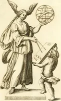 An illustration from Theatrvm omnivm scientiarvm, sive, Apparatvs qvo exceptvs fvit exc.mvs princeps d. Innicvs de Gvevara et Tassis, comes de Oñate & Villamediana, &c. ac Neapolitani regni prorex sapientissimvs, in Neapolitana academia in instavratione stvdiorvm anni MDCXLIX : cvm post sedatos Neapolitani regni tvmvltvs tanto principe avspice neapolitana Pallas armorvm tvrbine pene abrvta capvt erexit (1650)
