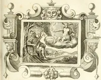 An illustration from Theatrvm omnivm scientiarvm, sive, Apparatvs qvo exceptvs fvit exc.mvs princeps d. Innicvs de Gvevara et Tassis, comes de Oñate & Villamediana, &c. ac Neapolitani regni prorex sapientissimvs, in Neapolitana academia in instavratione stvdiorvm anni MDCXLIX : cvm post sedatos Neapolitani regni tvmvltvs tanto principe avspice neapolitana Pallas armorvm tvrbine pene abrvta capvt erexit (1650)