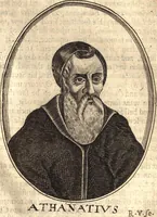 An illustration from The marrow of ecclesiastical history : contained in the lives of one hundred forty eight fathers, schoolmen, first reformers, and modern divines which have flourished in the Church since Christ's time to this present age : faithfully collected and orderly disposed according to the centuries wherein they lived : together with the lively effigies of most of the eminentest of them cut in copper (1654)