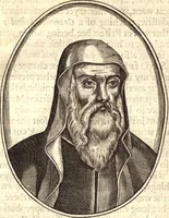An illustration from The marrow of ecclesiastical historie, conteined in the lives of the fathers and other learned men and famous divines which have flourished in the Church since Christ's time to this present age. Faithfully collected out of several autors and orderly disposed according to the centuries wherein they lived. Together with the livelie effigies of most of the eminentest of them cut in copper (1650)