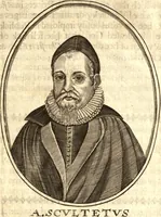 An illustration from The marrow of ecclesiastical historie, conteined in the lives of the fathers and other learned men and famous divines which have flourished in the Church since Christ's time to this present age. Faithfully collected out of several autors and orderly disposed according to the centuries wherein they lived. Together with the livelie effigies of most of the eminentest of them cut in copper (1650)