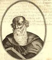 An illustration from The marrow of ecclesiastical historie, conteined in the lives of the fathers and other learned men and famous divines which have flourished in the Church since Christ's time to this present age. Faithfully collected out of several autors and orderly disposed according to the centuries wherein they lived. Together with the livelie effigies of most of the eminentest of them cut in copper (1650)