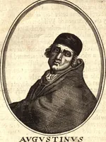 An illustration from The marrow of ecclesiastical historie, conteined in the lives of the fathers and other learned men and famous divines which have flourished in the Church since Christ's time to this present age. Faithfully collected out of several autors and orderly disposed according to the centuries wherein they lived. Together with the livelie effigies of most of the eminentest of them cut in copper (1650)