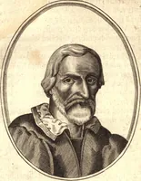 An illustration from The marrow of ecclesiastical historie, conteined in the lives of the fathers and other learned men and famous divines which have flourished in the Church since Christ's time to this present age. Faithfully collected out of several autors and orderly disposed according to the centuries wherein they lived. Together with the livelie effigies of most of the eminentest of them cut in copper (1650)