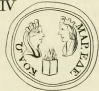 An illustration from Theophili Sigefridi Bayeri Regiomontani Historia Osrhoena et Edessena ex numis illustrata : in qua, Edessae vrbis, Osrhoëni regni, Abgarorum regum, praefectorum Graecorum, Arabum, Persarum, comitum Francorum, successiones, fata, res aliae memorabiles, a prima origene vrbis ad extrema fere tempora explicantur (1734)