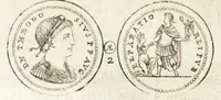 An illustration from Thesaurus ex Thesauro Palatino selectus, sive, Gemmarum et numismatum quae in electorali cimeliarchio continentur elegantiorum aere expressa, et convenienti commentario illustrata dispositio (1685)