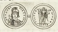 Picture 61 of 65 from Thesaurus ex Thesauro Palatino selectus, sive, Gemmarum et numismatum quae in electorali cimeliarchio continentur elegantiorum aere expressa, et convenienti commentario illustrata dispositio (1685), leaf 435