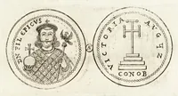 An illustration from Thesaurus ex Thesauro Palatino selectus, sive, Gemmarum et numismatum quae in electorali cimeliarchio continentur elegantiorum aere expressa, et convenienti commentario illustrata dispositio (1685)