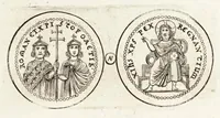 An illustration from Thesaurus ex Thesauro Palatino selectus, sive, Gemmarum et numismatum quae in electorali cimeliarchio continentur elegantiorum aere expressa, et convenienti commentario illustrata dispositio (1685)