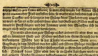 An illustration from Thesaurus mundi das ist Eine kurtze doch gründliche Anweisung, wo der Schatz der Welt in hundert und mehr Jahren hingekommen, : oder aber noch zum theil verborgen liegt, worauss nicht allein zu ersehen was die Ursache des jetzigen grossen Gelt-Mangels, sondern auch wie solches zu remediren und zu helffen sey. (1689)